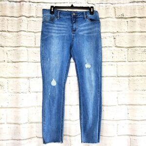 Kenneth Cole Jess skinny ankle jeans raw hem 12
